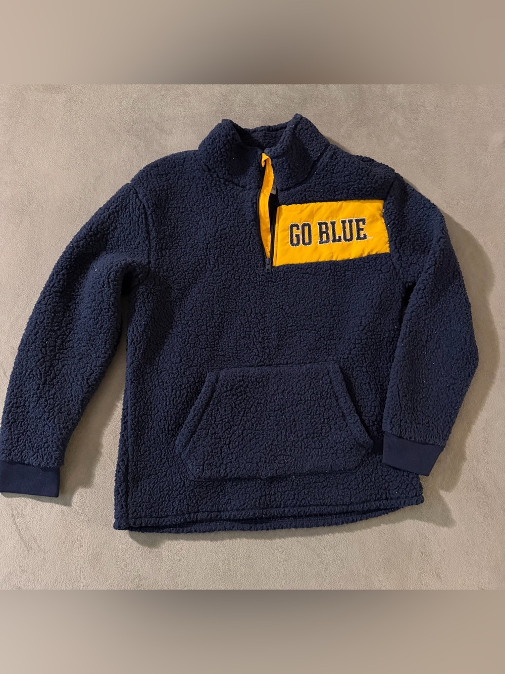 PINK Victoria's Secret Michigan Navy Sherpa Pullover